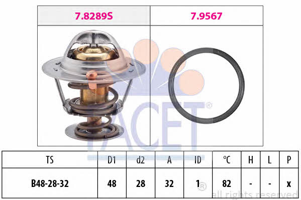 Facet 7.8289 Thermostat, coolant 78289