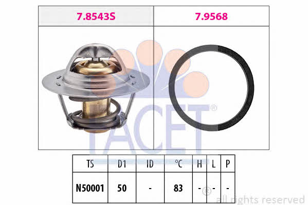 Facet 7.8543 Thermostat, coolant 78543