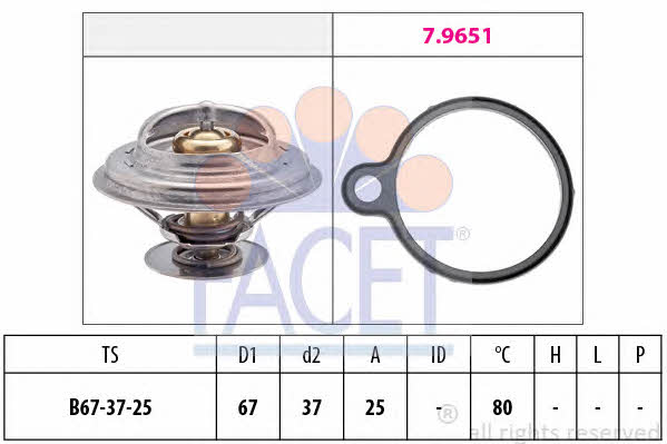 Facet 7.8613 Coolant thermostat 78613 78613 Facet Coolant thermostat