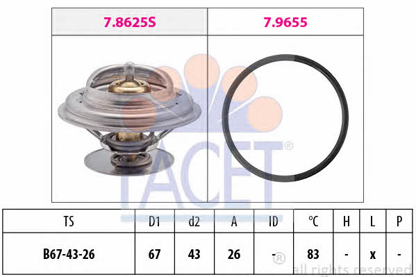 Facet 7.8625 Thermostat, coolant 78625