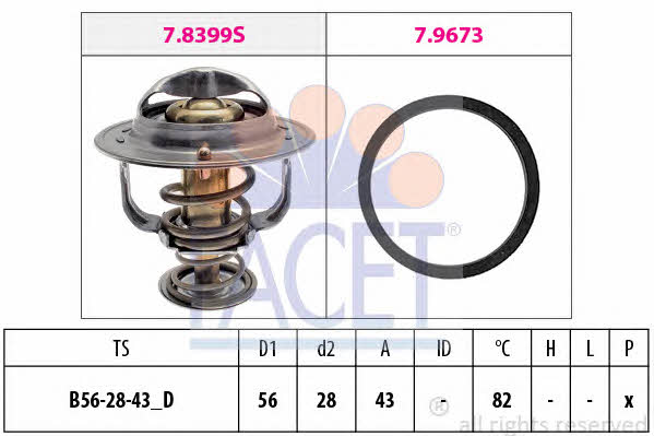 Facet 7.8683 Thermostat, coolant 78683