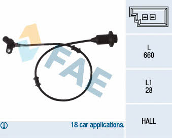 FAE 78072 Sensor ABS 78072