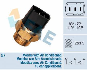 Cooling fan switch Seat: 37840 FAE Fan switch