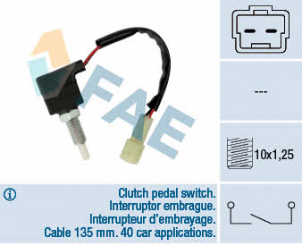 FAE 24542 Switch, clutch control (cruise control) 24542