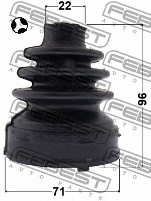 CV joint boot inner Febest 0215-F15T