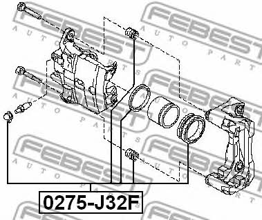 Repair Kit, brake caliper Febest 0275-J32F