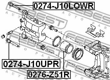 Rear brake caliper piston Febest 0276-Z51R