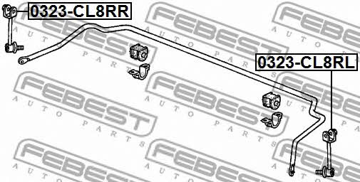 Left anti roll bar link Febest 0323-CL8RL