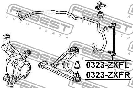 Febest Front stabilizer bar, right – price