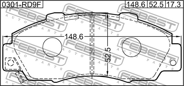 Febest 0301-RD9F Brake Pad Set, disc brake 0301RD9F