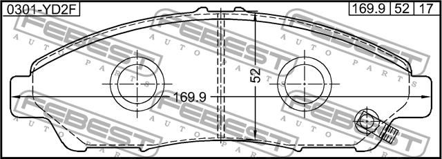 Febest 0301-YD2F Brake Pad Set, disc brake 0301YD2F