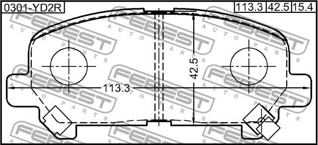 Febest 0301-YD2R Brake Pad Set, disc brake 0301YD2R
