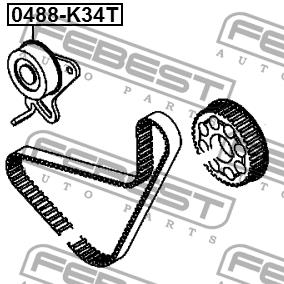 Timing belt tensioner pulley Febest 0488-K34T