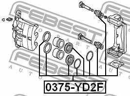 Repair Kit, brake caliper Febest 0375-YD2F