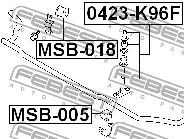 Front anti roll bar bush Febest MSB-005
