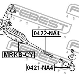 Tie rod end Febest 0421-NA4