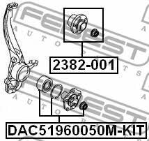Front Wheel Bearing Kit Febest DAC51960050M-KIT