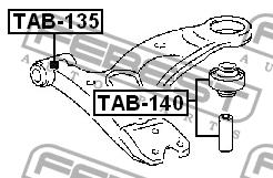 Front lower control arm rear bushing Febest TAB-140