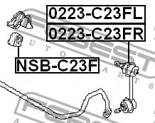 Febest Front stabilizer bar, right – price 34 PLN
