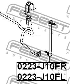 Front Left stabilizer bar Febest 0223-J10FL