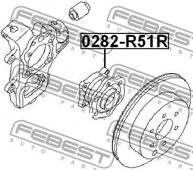 Rear wheel hub Febest 0282-R51R