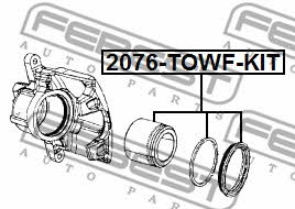 Front brake caliper piston Febest 2076-TOWF-KIT