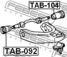 Silent block front upper arm rear Febest TAB-104