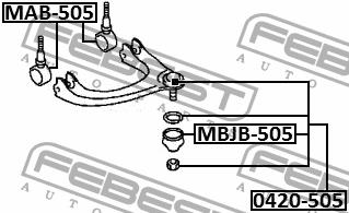 Febest Silent block front upper arm – price 48 PLN