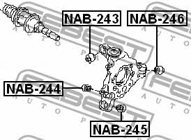 Rear axle bush, lower Febest NAB-245