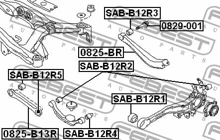 Rear axle bush Febest SAB-B12R1