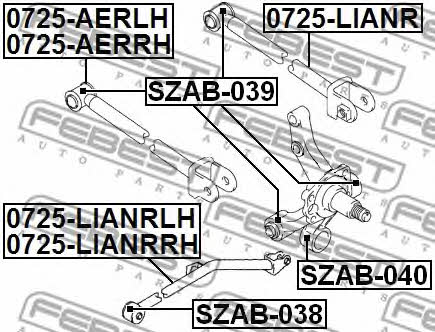 Rear axle bush Febest SZAB-039
