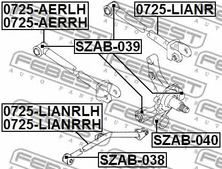 Rear axle bush Febest SZAB-040