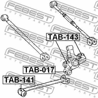 Rear axle bush Febest TAB-143