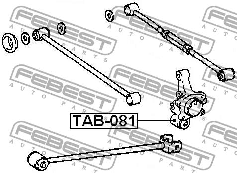 Rear axle bush Febest TAB-081