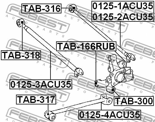 Rear axle bush Febest TAB-166RUB