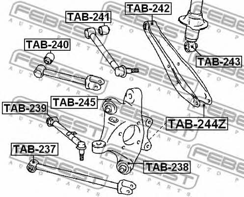 Febest Rear axle bush – price [object Object] PLN