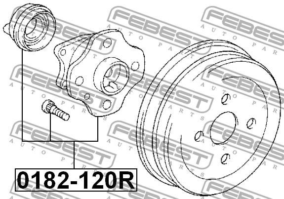 Rear wheel hub Febest 0182-120R