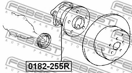 Rear wheel hub Febest 0182-255R