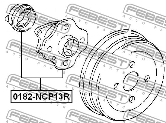 Wheel hub Febest 0182-NCP13R