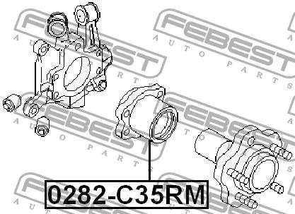 Rear wheel hub Febest 0282-C35RM