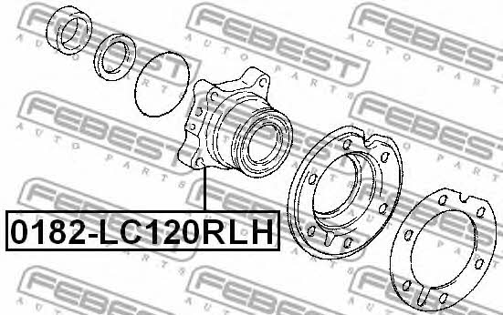 Wheel hub, rear left Febest 0182-LC120RLH