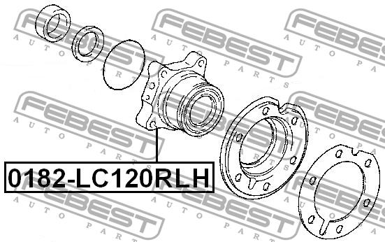 Febest Wheel hub, rear left – price 254 PLN