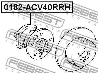 Wheel hub, rear right Febest 0182-ACV40RRH