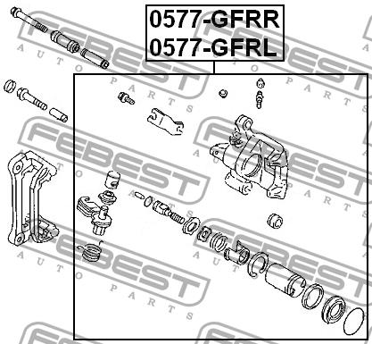 Brake caliper rear left Febest 0577-GFRL