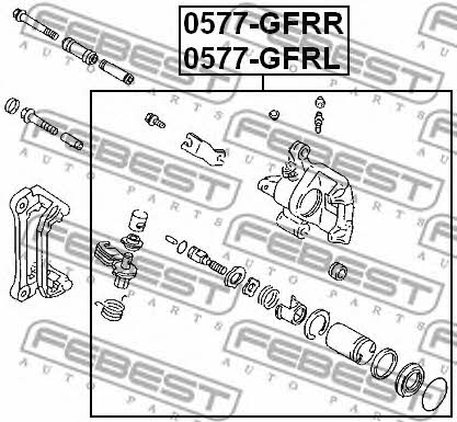 Brake caliper rear right Febest 0577-GFRR