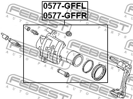Febest Brake caliper front left – price [object Object] PLN