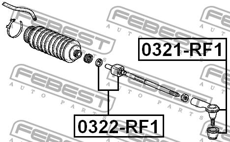 Inner Tie Rod Febest 0322-RF1