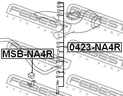 Rear stabilizer bar Febest 0423-NA4R