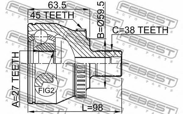 CV joint Febest 1710-011A45