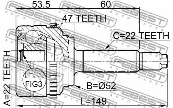 CV joint Febest 1110-007A47